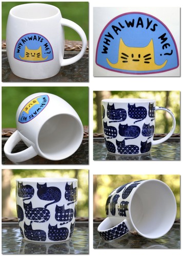 Tazza gatti contenuti blu navy - tazza,